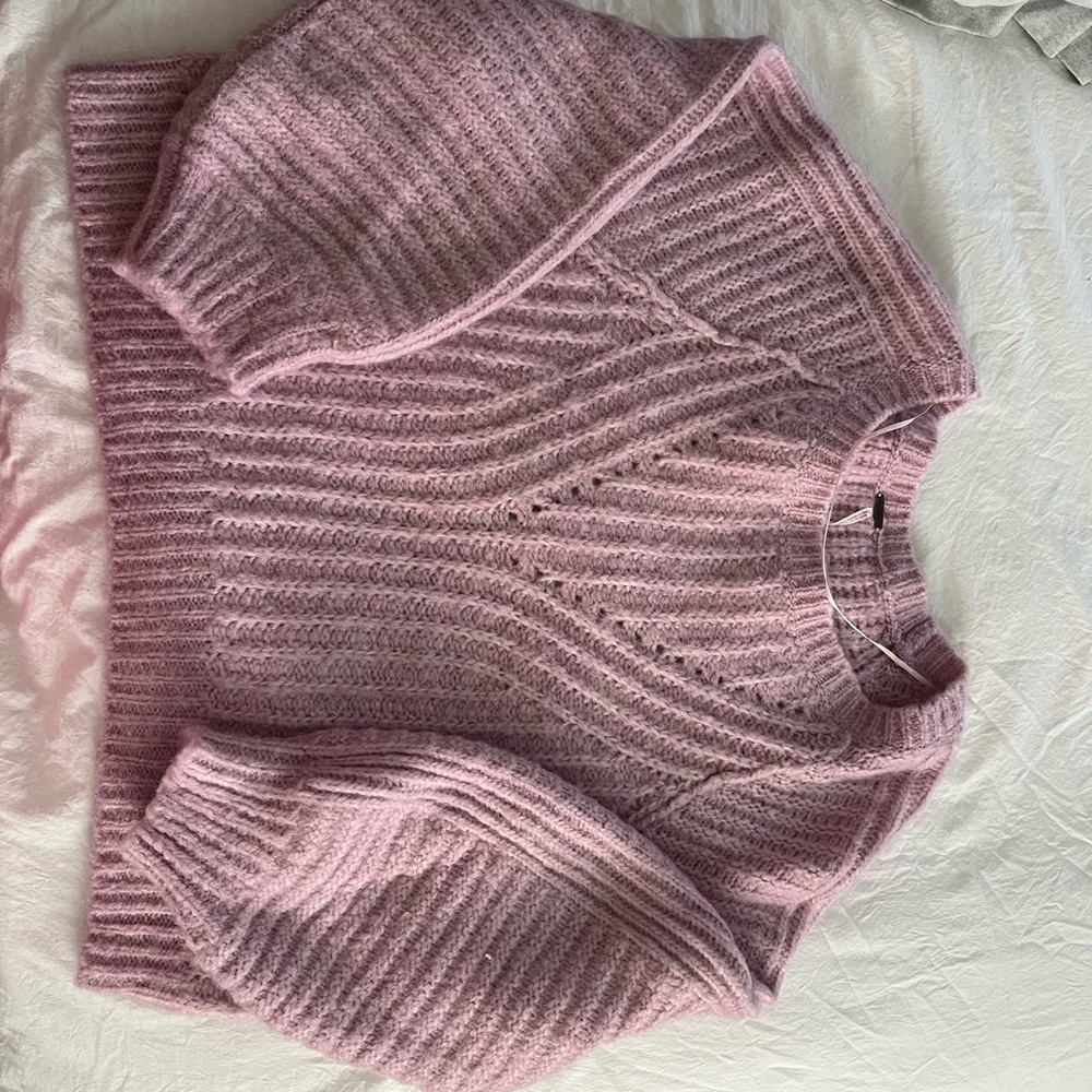 Free People Soft Lilac Knit Sweater